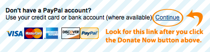Just look for the 'Continue' text link in the left column.